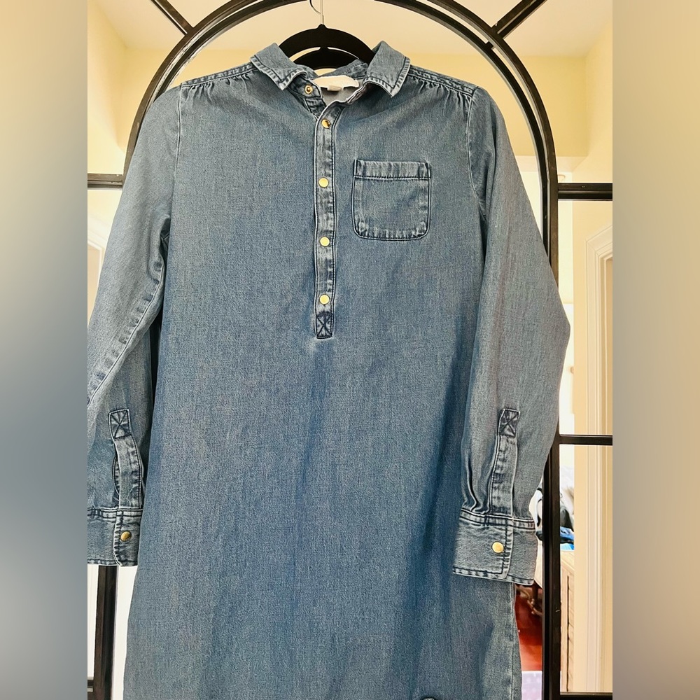 Micheal Kors Light Denim Long Sleeve Dress - Small